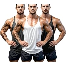 Men's Bodybuilding Stringer Tank Tops Gym Workout Shirt Y-Back Athletic Quick Dry Tank Shirts