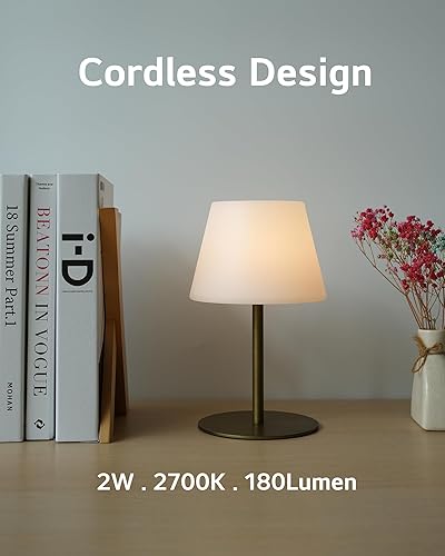 Miniatura 3 de Lámpara de mesa inalámbrica recargable, funciona con pilas, impermeable, portátil, táctil, regulable, altura ajustable, para el hogar, dormitorio,