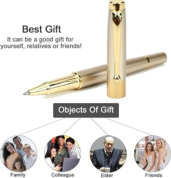 Xspring Uzman Tükenmez Kalem, 0.5mm Uçlu 2 Adet Siyah Mürekkepli Dolma Kalem, Krom Kaplama Lüks Tasarım, Ofis, Öğrenci, Yönetici ve Öğretmenler için Hediye Kutusunda Kalem Seti (Siyah)