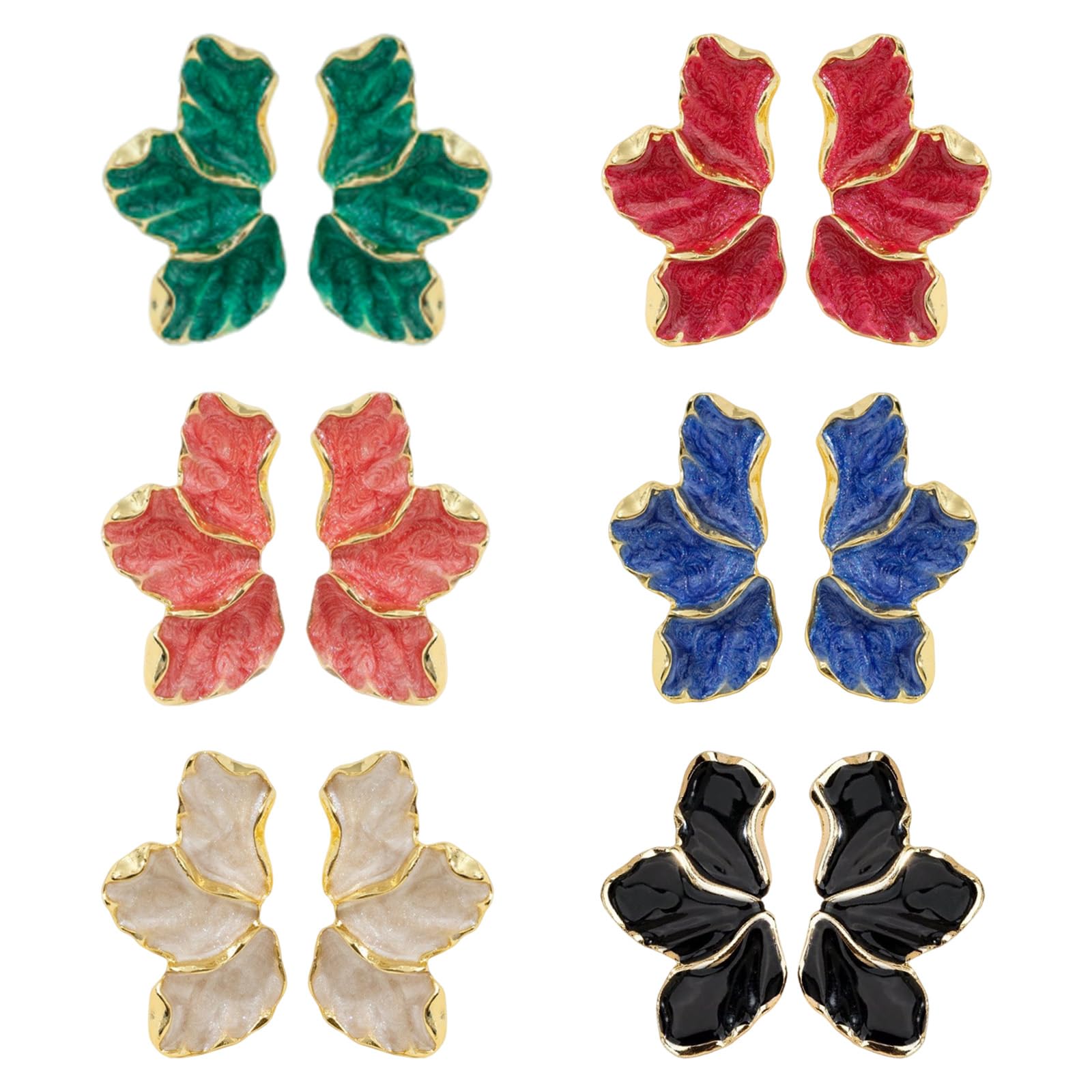 6 Pairs Flower Earrings for Women, Statement Earrings, Studs Earrings Set-image-37