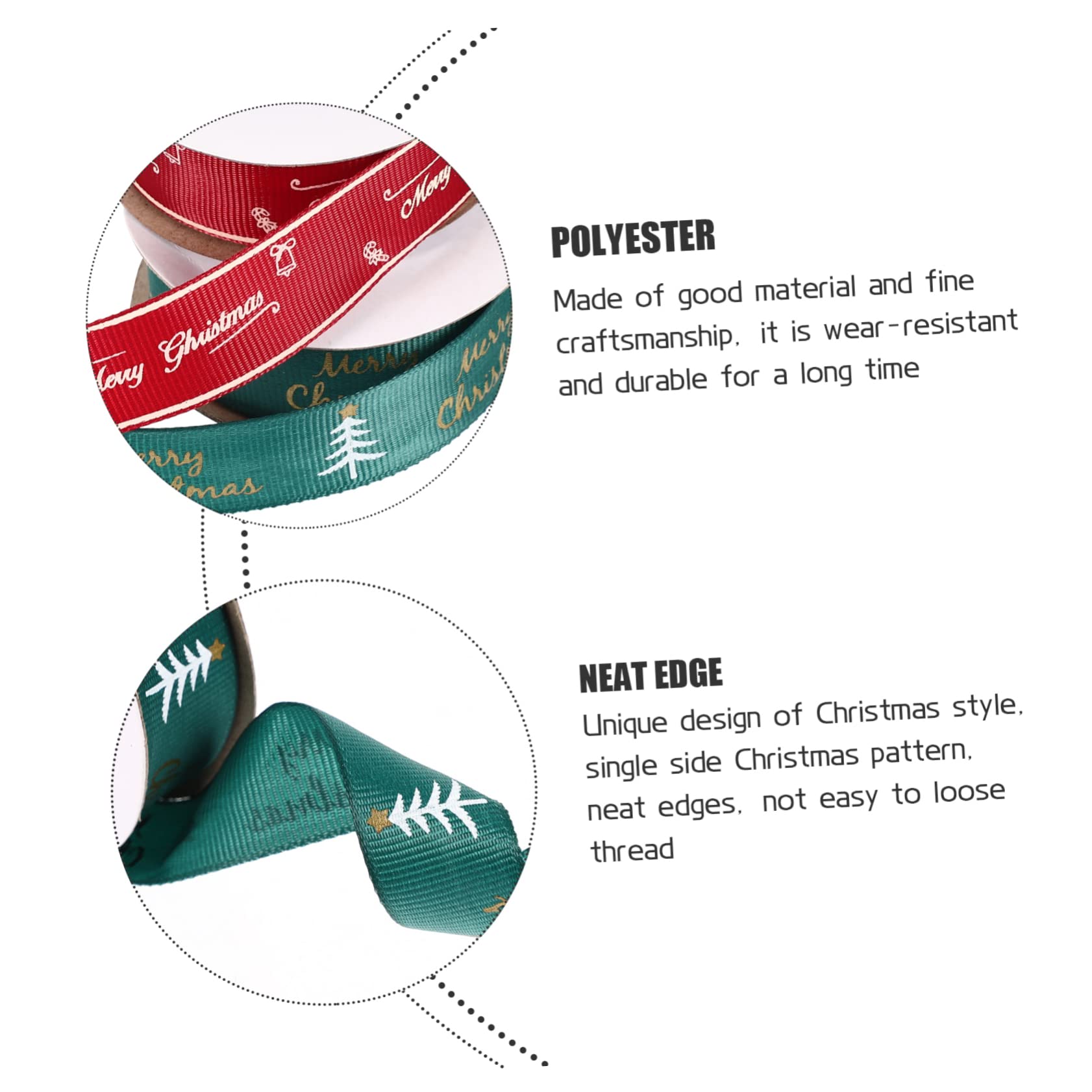 Tofficu 10rollen Weihnachtsgeschenkband Breit Dekorationsband Für Weihnachten Und Bastelarbeiten Pro Grünes Weihnachtsbaum-design Rotes -