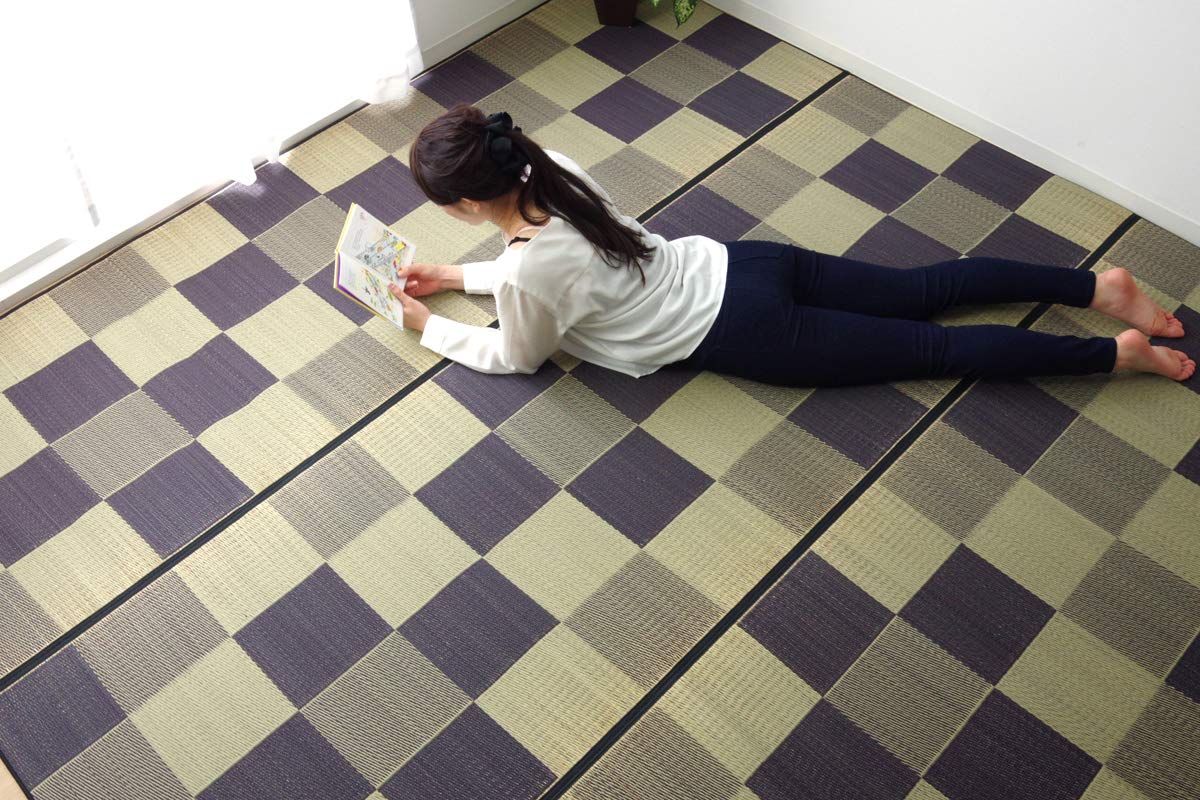 【在庫セール】イケヒコ い草 ラグ カーペット ブロック2 約140×200cm Amazon｜イケヒコ・コーポレーション い草 ラグ カーペット ブロック2