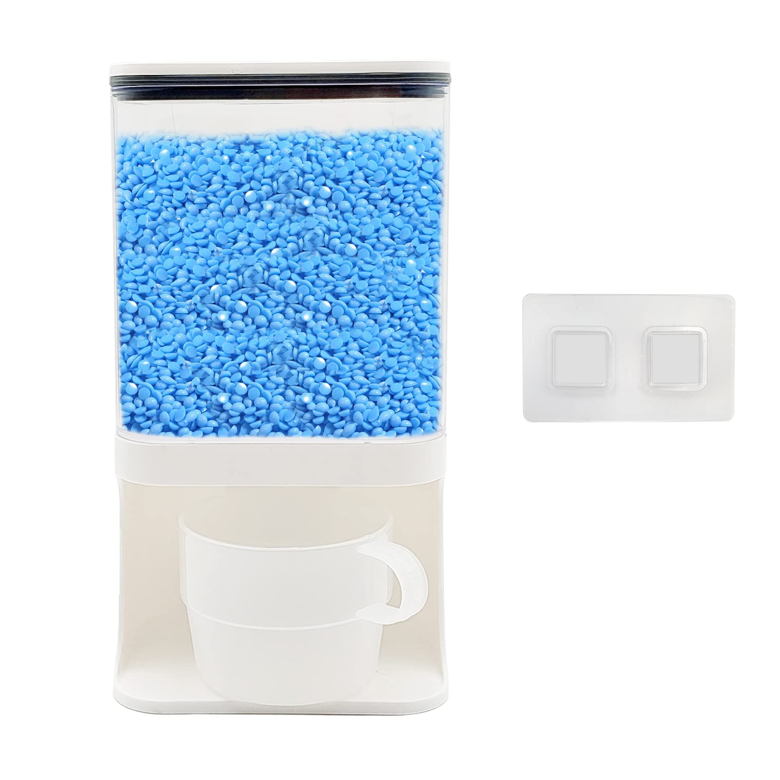 Detergent Dispenser for Laundry Room,Wall-Mounted Laundry Detergent Dispenser with Spigot Cup Holder,Suitable for Soap Beads Rice Scent Boosters Dry