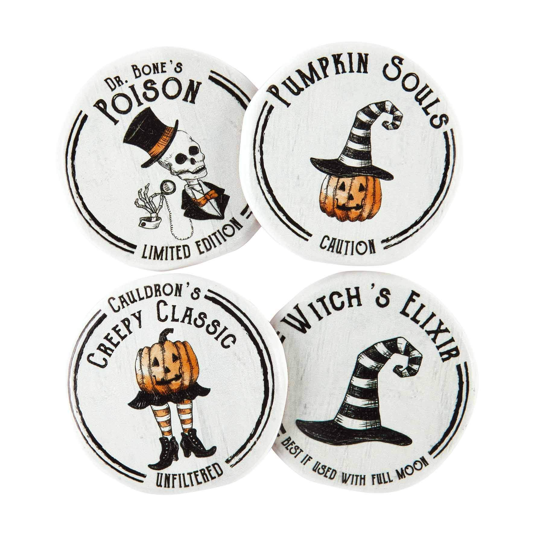 Mud Pie Halloween Coaster Set of 4