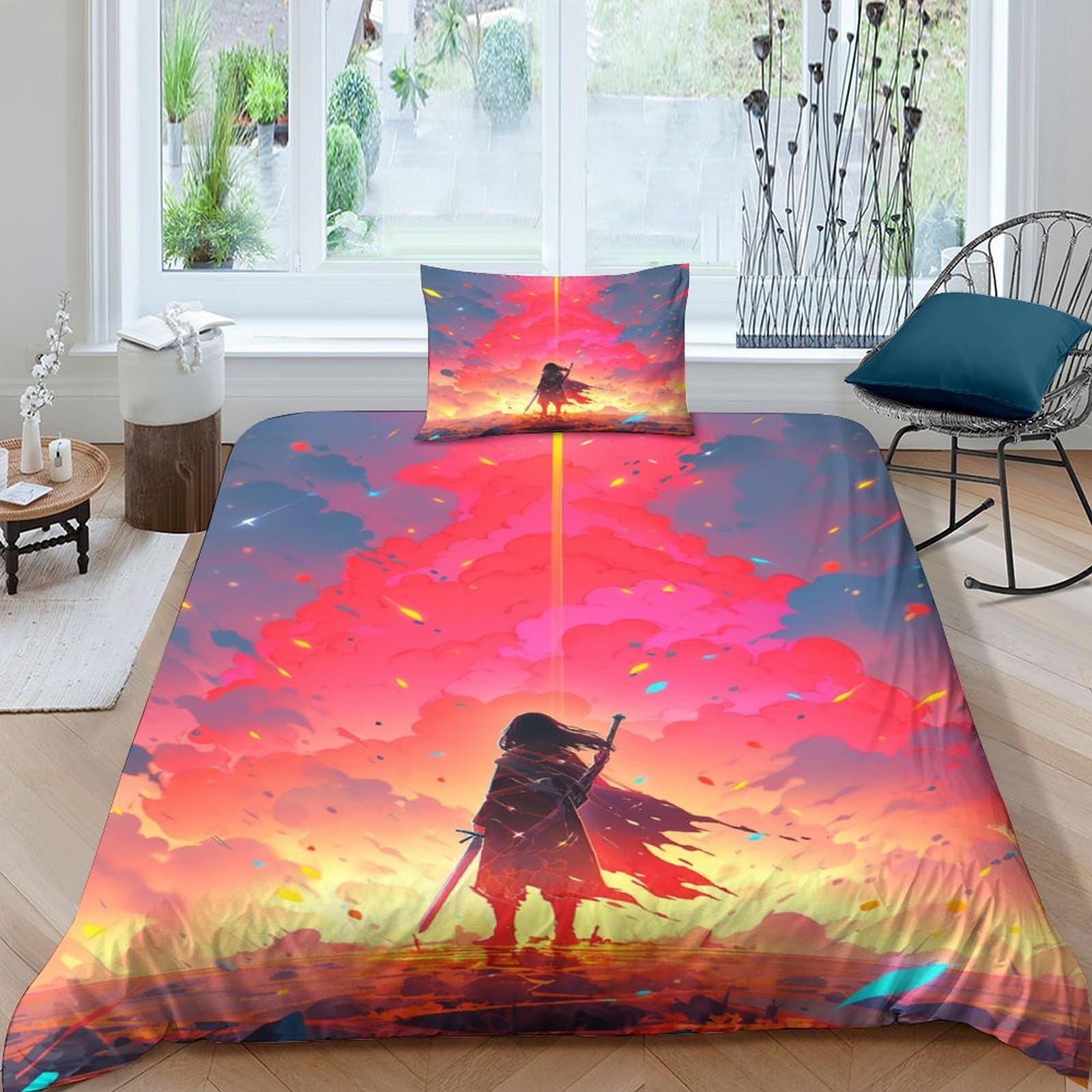 Housse de couette 3D multicolore ICOBES literie enfant en microfibre douce
