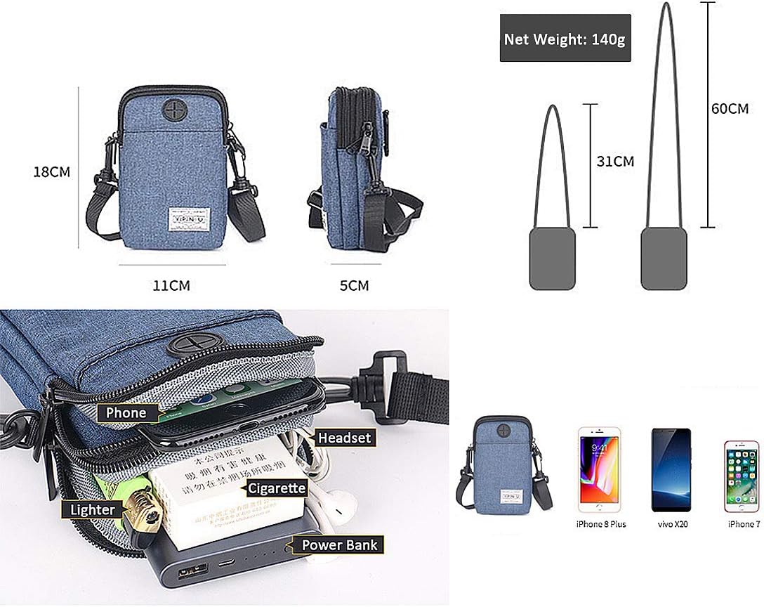 Neck Wallet Travel Stash Pouch Passport Holder Lightweight Crossbody Bag Small Messenger Bag with Carabiner Adjustable Strap (Red) - Image 6