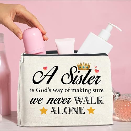 Miniatura 6 de TSUYAWU Regalos para hermanas de hermana hermano, bolsa de maquillaje de regalo para la mejor hermana, regalo para hermana de larga distancia,