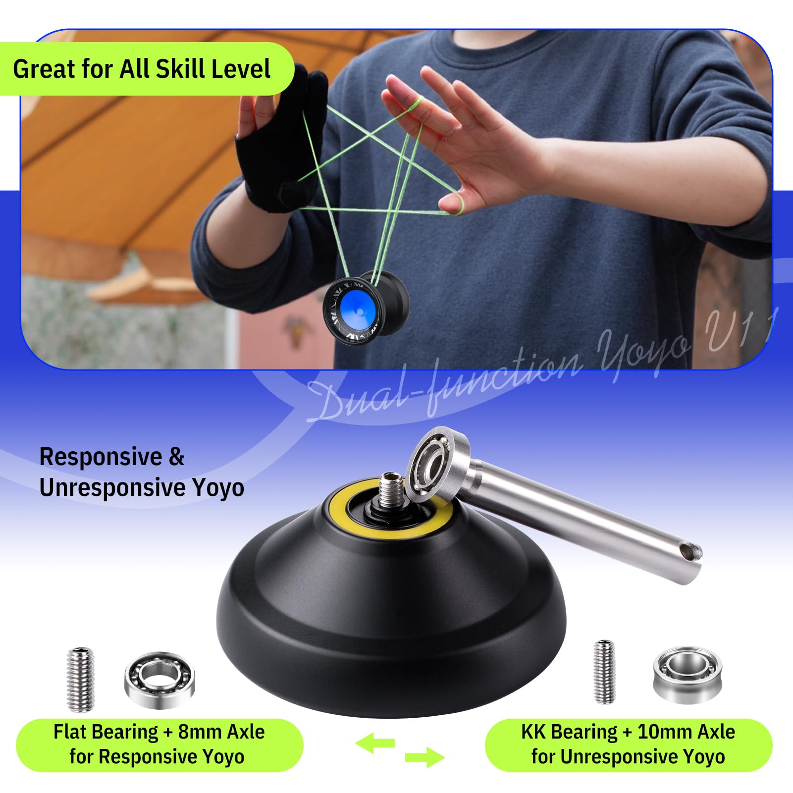 MAGICYOYO V11 Yoyo professionale per adulti, Yoyo in metallo per bambini 8-12