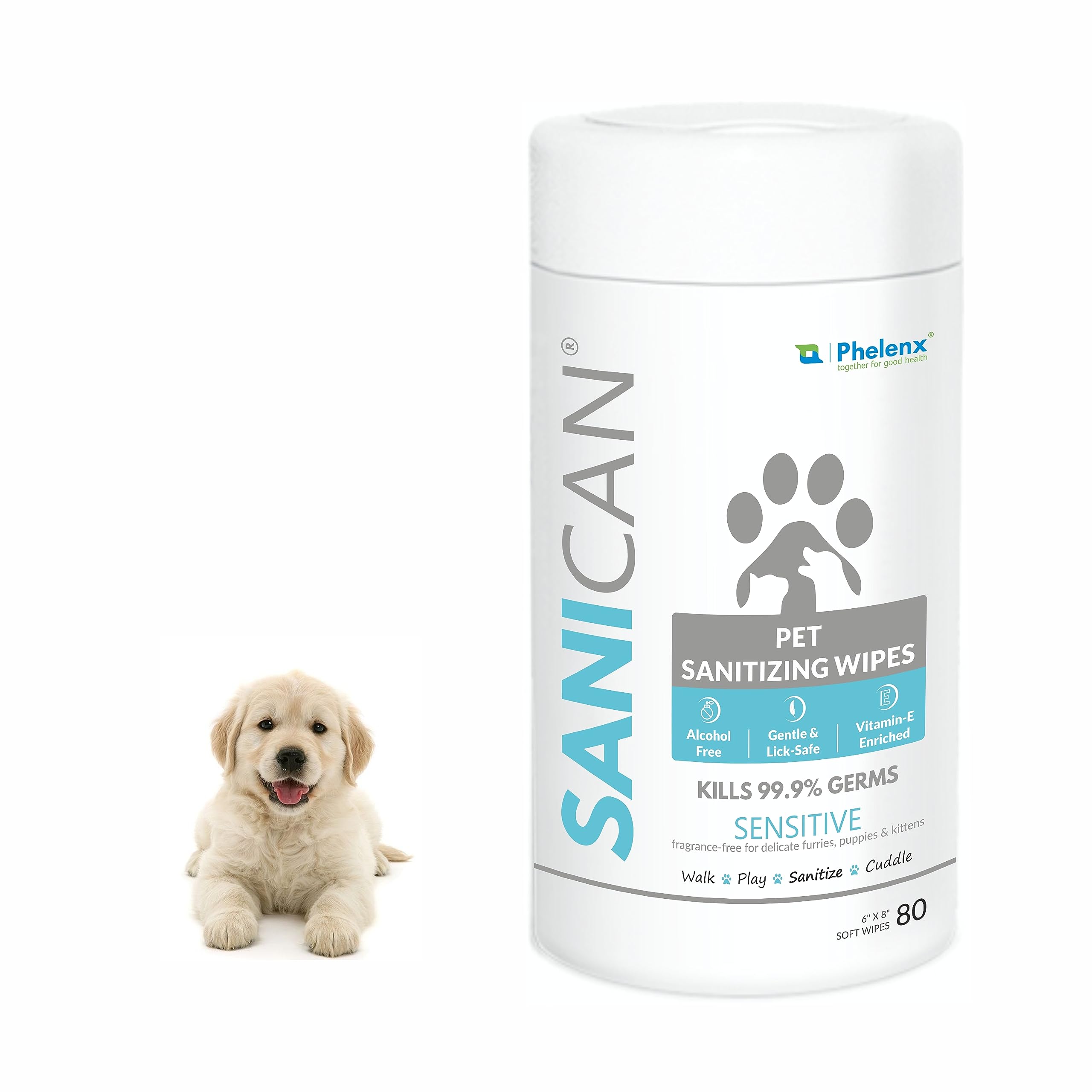 SANICAN Phelenx|Sensitive Fragrance Free Pet Sanitizing Wipes|80 Ct(First In India Alcohol Free Sanitizing Wipes For Dogs&Cats) (B092QYCMYP) Amazon Price History, Amazon Price Tracker