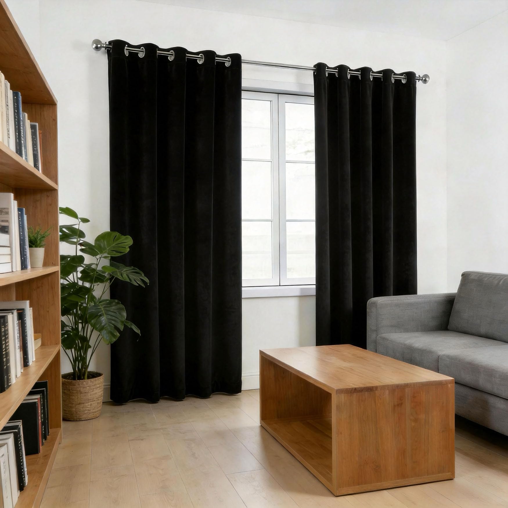 Rideau thermique isolant 190x240 noir pour salon et chambre