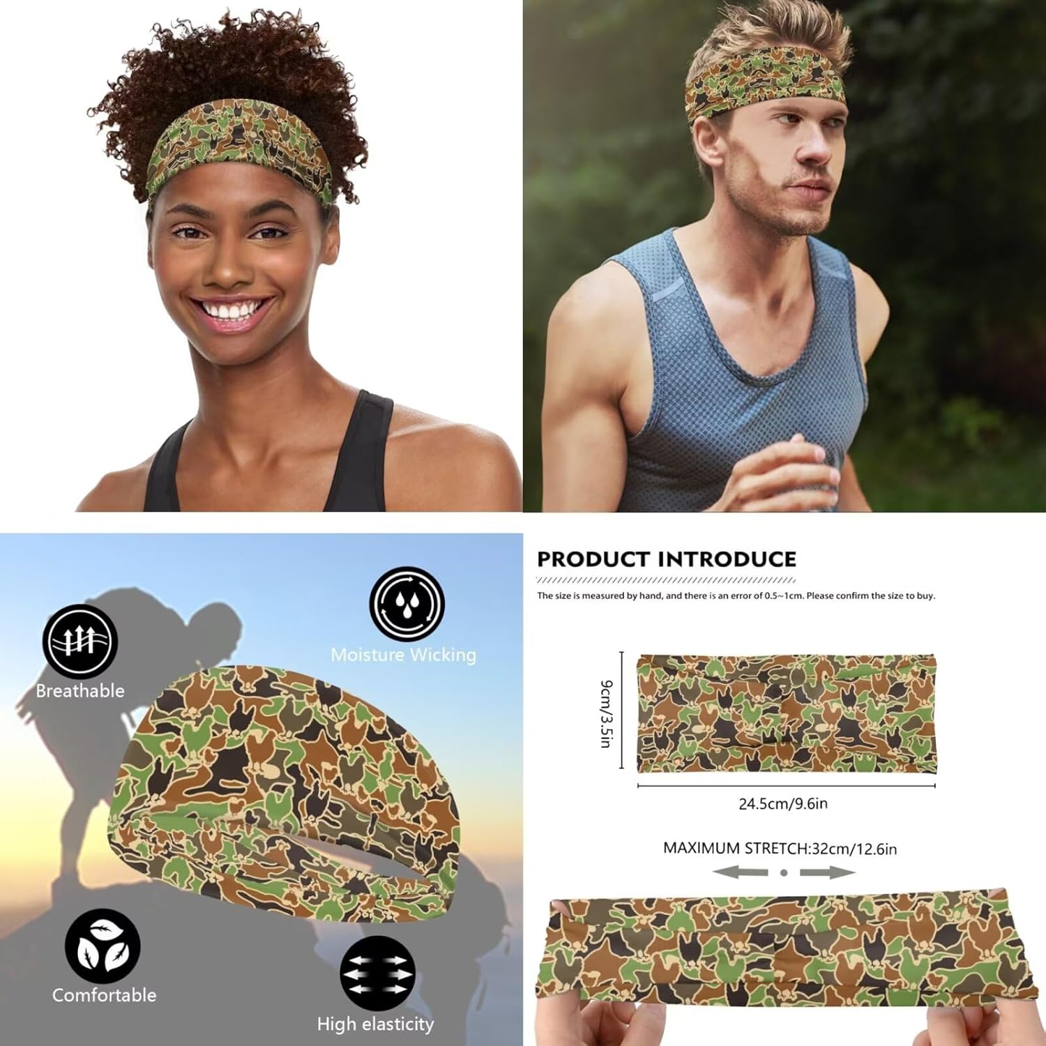 Binienty Cooling Arm Sleeves Set for Men and Women, 5PCS Summer Outdoor Accessories with Sun Visor and Headbands