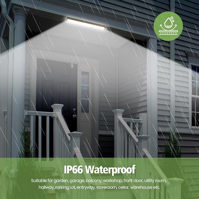 LEZOE LEZOE Led-plafondlamp, waterdicht, IP66, 60 cm, 15 W, 2100 lumen (140 lm/W), led-buis, dampbestendig, lamp stoccaggio 4000 K, Bagno, Stanza Umida, magazzino, kantina, garage, kantoor, cucina, ufficio photo 2