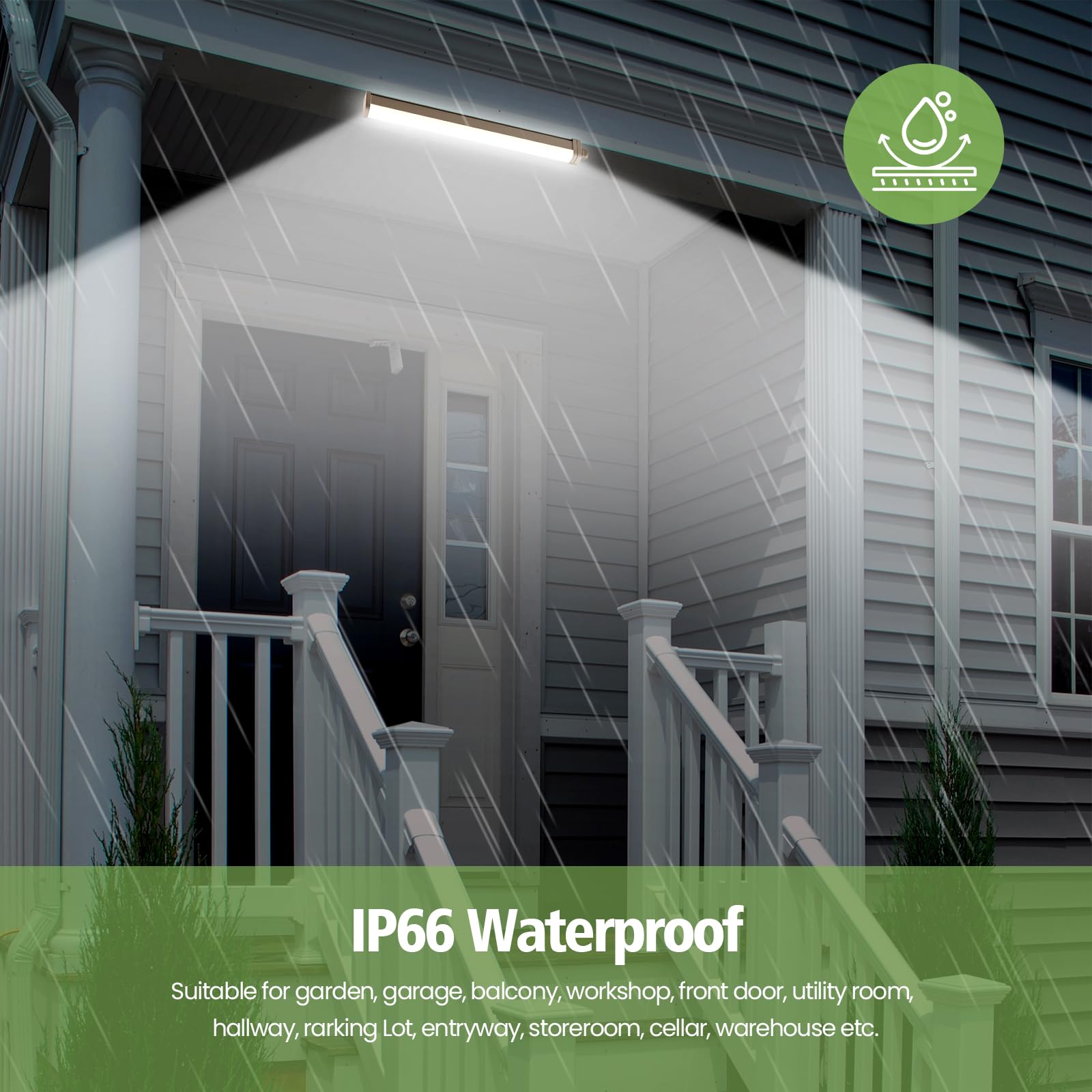 LEZOE LED vochtraumverlichting IP66 waterdicht 60 cm, 15W 2100 lm (140 lm/W) kantoorplafondverlichting LED, IP66 waterdicht plafondlamp trogverlichting voor badkamer vochtige ruimte magazijn kelder LEZOE LED vochtraumverlichting IP66 waterdicht 60 cm, 15W 2100 lm (140 lm/W) kantoorplafondverlichting LED, IP66 waterdicht plafondlamp trogverlichting voor badkamer vochtige ruimte magazijn kelder