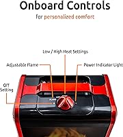 Vista 3 de EZ-Heat 1,200-Watt Mini Fireplace Space Heater with Realistic 3D Flame, Stay-Cool Body, Carry Handle, Overheat Sensor, and Safety Tip-Over Switch