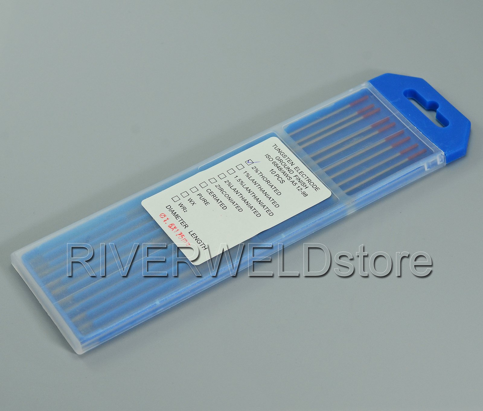 RIVERWELD 2% thoriated WT20 rosso saldatura TIG elettrodi tungsteno 1,6mm x 175mm 10pk