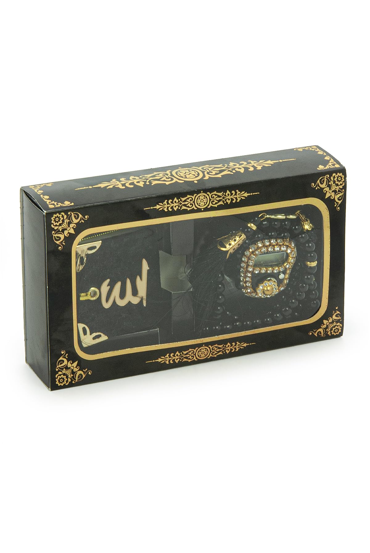 ihvan online Mini Velvet Quran Set including Islamic Finger Counter, Portable Digital Tasbeeh, Muslim Prayer Beads - Image 2