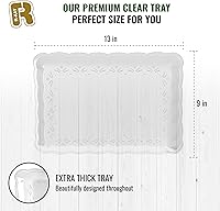 Vista 5 de Paquete de 6 bandejas de servir de plástico transparente para fiestas, 9 x 13 pulgadas - Bandejas de plástico resistente para alimentos - Bandejas
