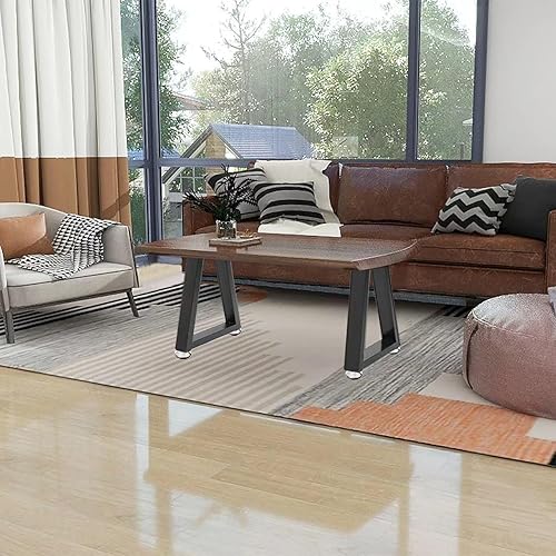 Miniatura 5 de Rioychan Juego de 2 patas de metal trapezoidales de 19 pulgadas, patas de repuesto para mesas de café, bancos, escritorios modernos, mesitas de