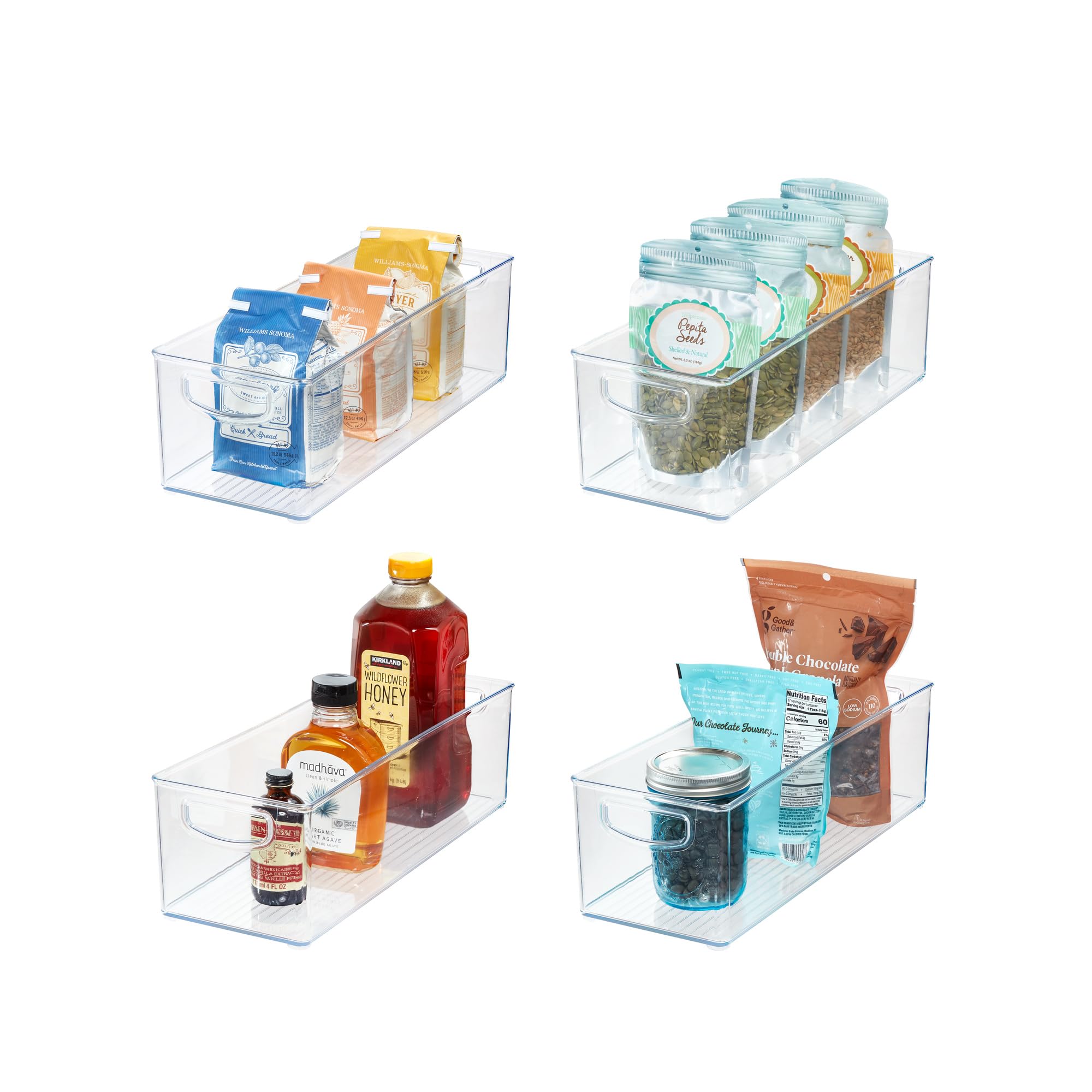 Lot De 4 Bacs De Rangement Empilables IDesign - Transparents, Pour Placard, Frigo, Organisation Cuisine