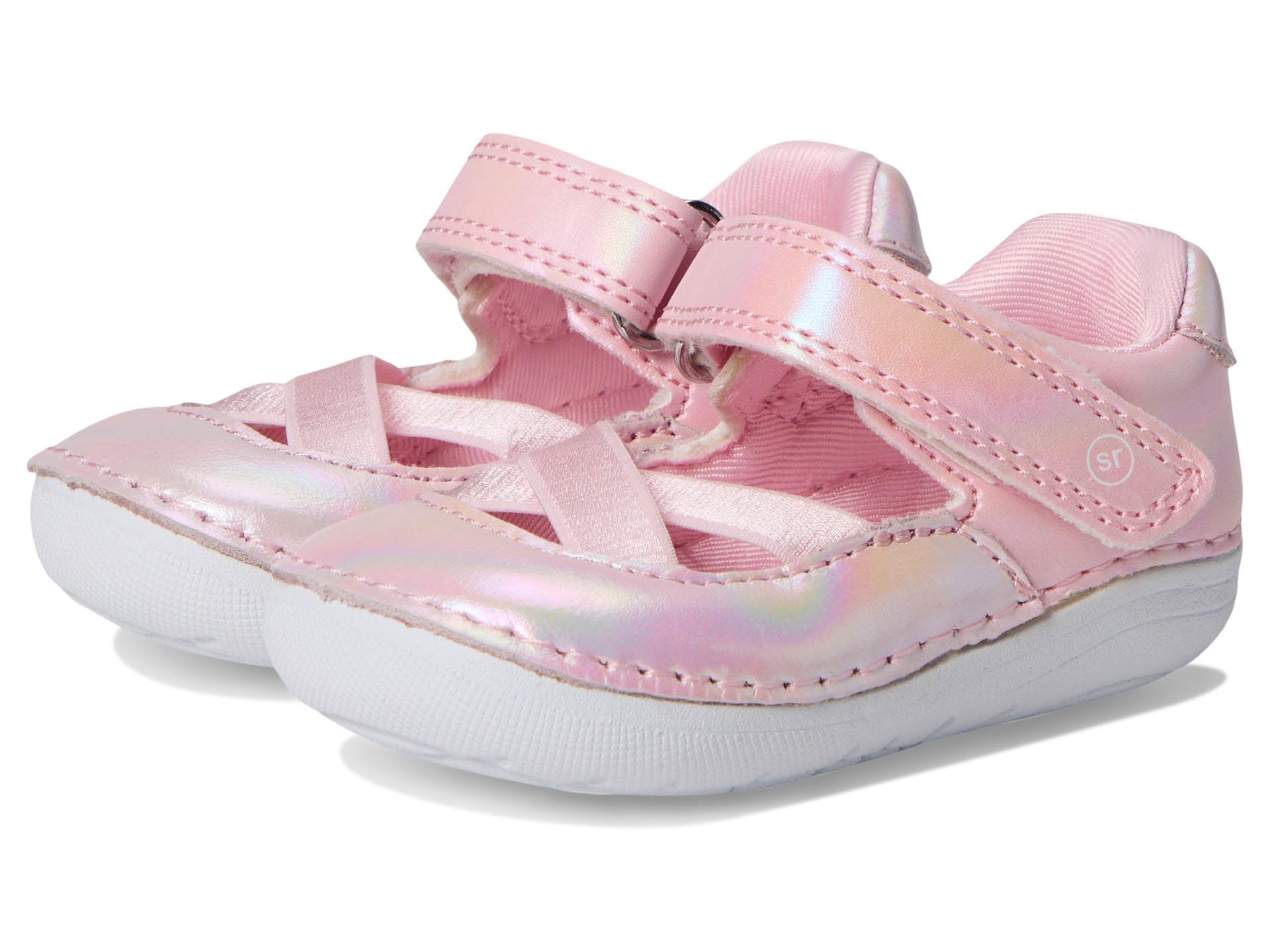 Stride Rite Baby SM Theresa Sandal, Pink Shimmer, 3.5 Wide US Unisex Infant