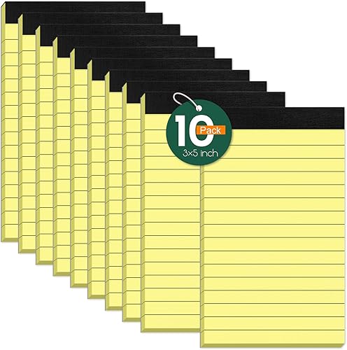 Miniatura 12 de Blocs de notas amarillos, paquete de 12 blocs legales de 4x6 pulgadas, bloc de notas de papel rayado, blocs de notas perforados, blocs de escritura