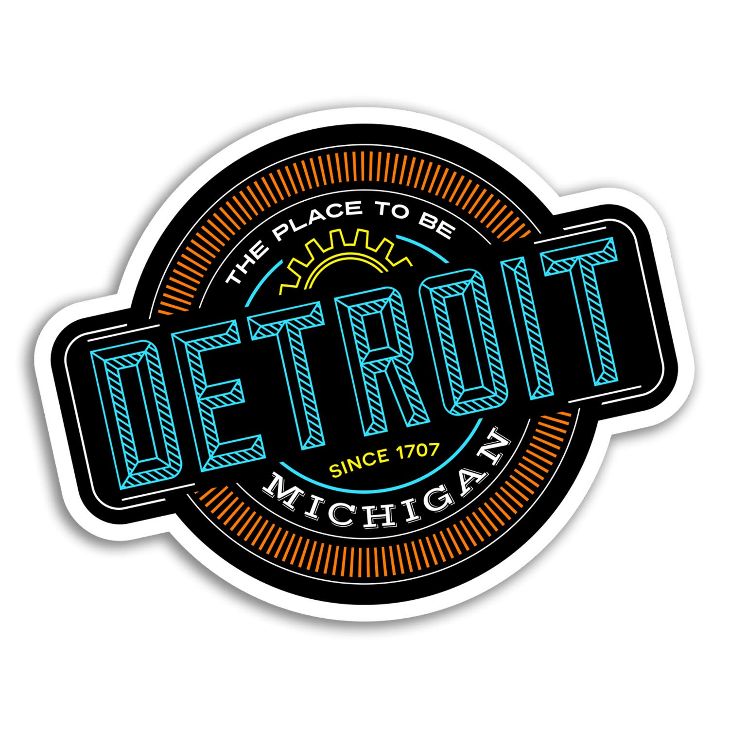 Destination Vinyl Ltd Multi 2 X 10Cm Detroit Vinyl Stickers - Michigan Usa America Sticker Luggage #18374 (10Cm Wide)