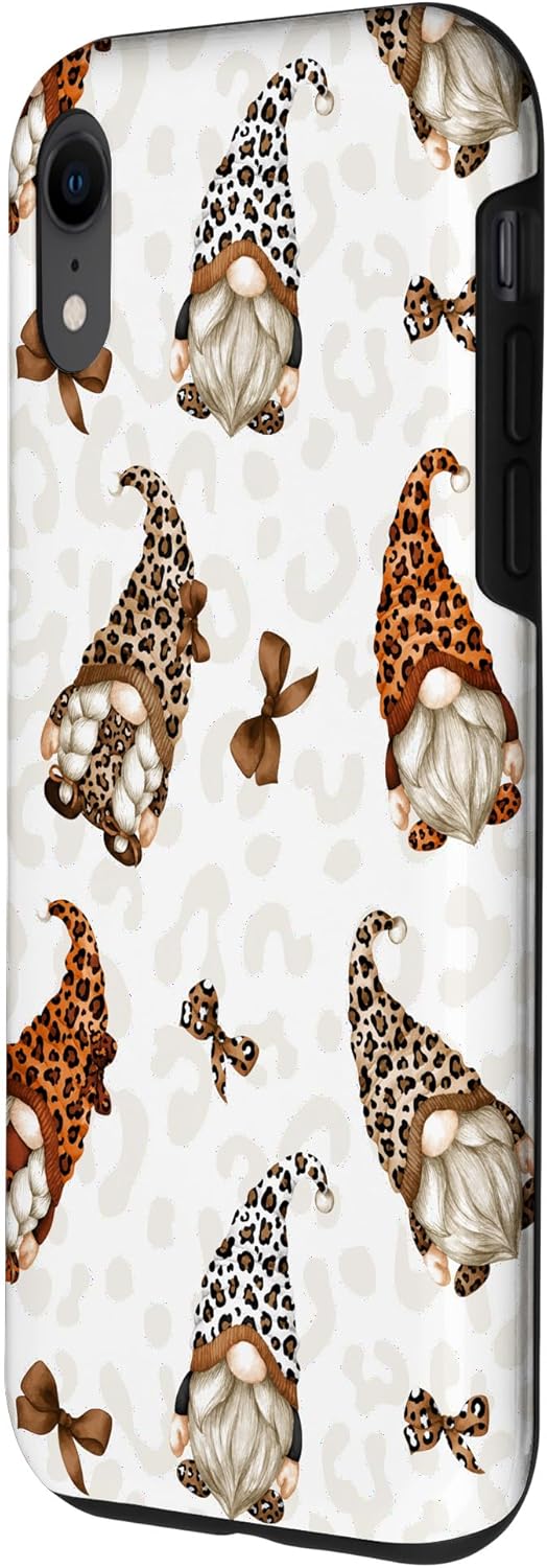 Cute Leopard Print Accessories For Women With Leopard Gnome Case for iPhone XR