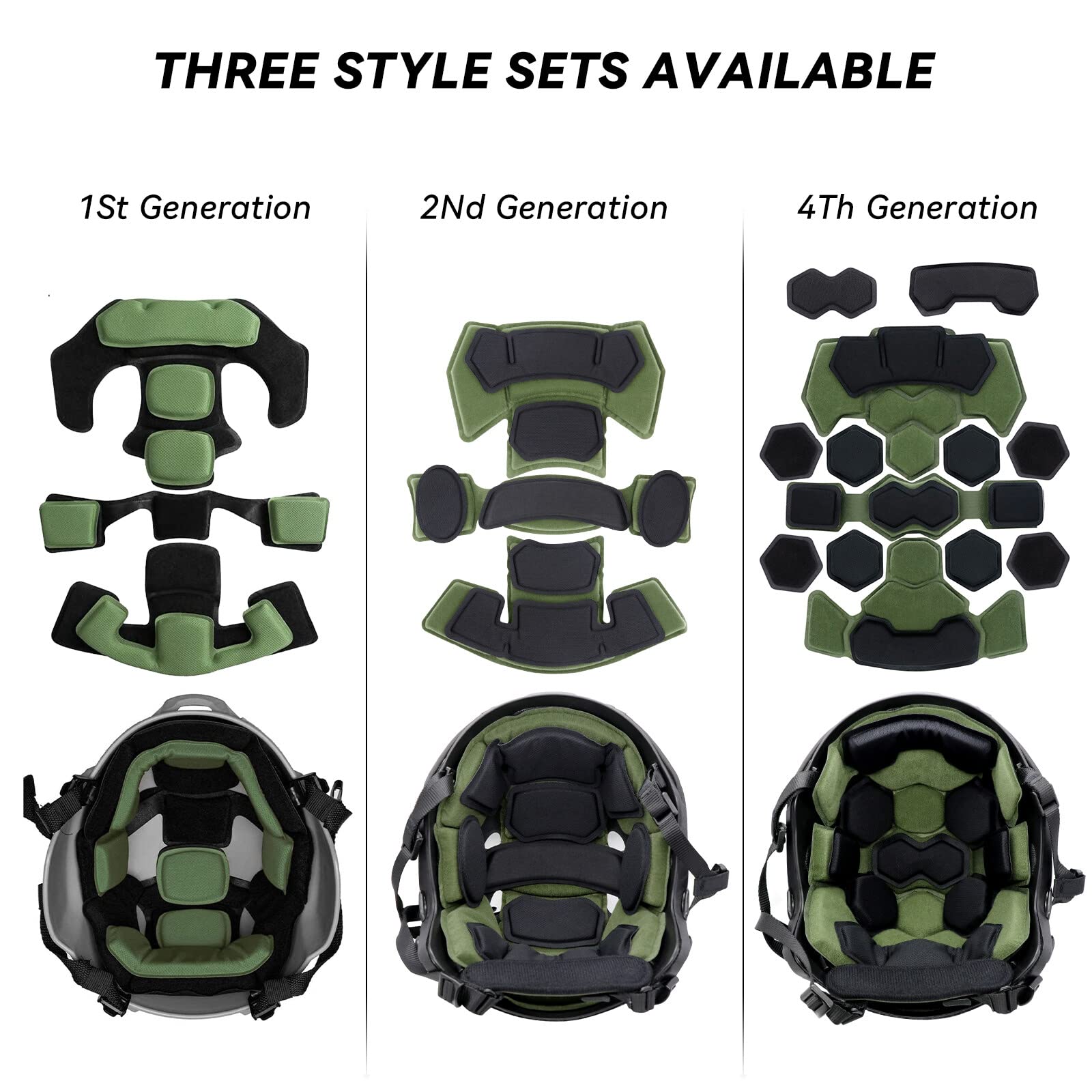 Tactical Helmet Pads, universale sostituzione casco interno memoria schiuma imbottitura protettiva Mat per ACH MICH FMA EXF moto casco
