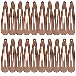 WILLBOND 30 Pieces 3.1 Inch Large Metal Snap Hair Clips Nonslip Barrettes Women Hair Accessories (Brown)