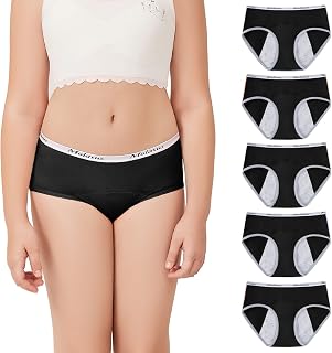 Teen Big Girls Frist Period Panties Menstrual underwear Leak-Proof Protective Briefs Pack of 5