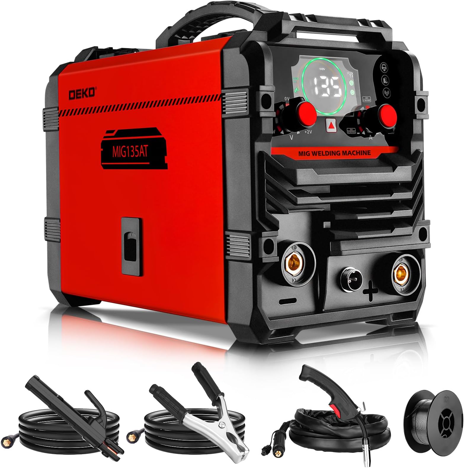 MIG Welder 135Amp: DEKO 220V MIG/Lift TIG/Stick 3-in-1 Welding Machine IGBT Inverter Portable Kit with Welding Gun