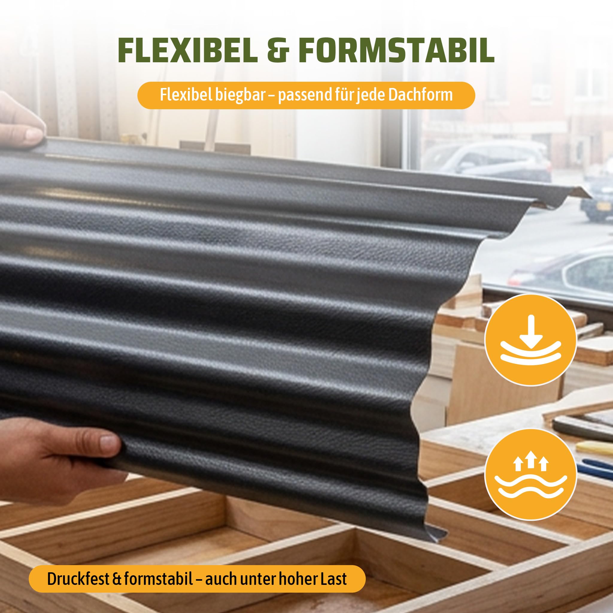 Thanaddo Wellplatten Anthrazit, 22er Set Wellplatte Dach Kunststoff Welldach mit Schrauben, wetterfest Dachplatten UV beständig, 1mm Stärke - 56 x 108 cm - 22 Stück