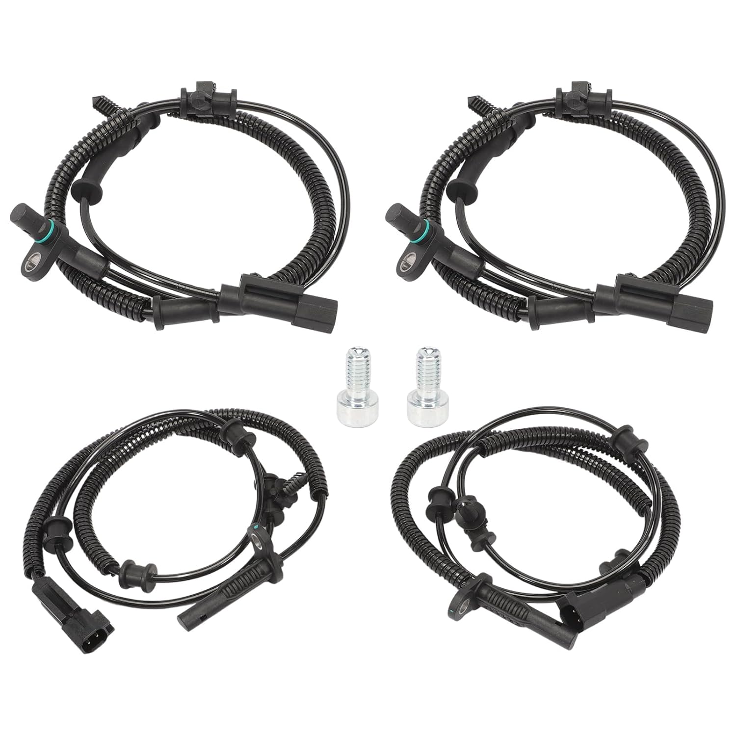 4Pcs Front & Rear ABS Wheel Speed Sensor Compatible for 2013-2018 Ram 1500, 2019 Ram 1500 Classic V6 3.0L 3.6L 3.7L, V8 4.7L 5.7L Engine Replace 68053861AB, 68053861AC, 68053861AD, 68231044AB