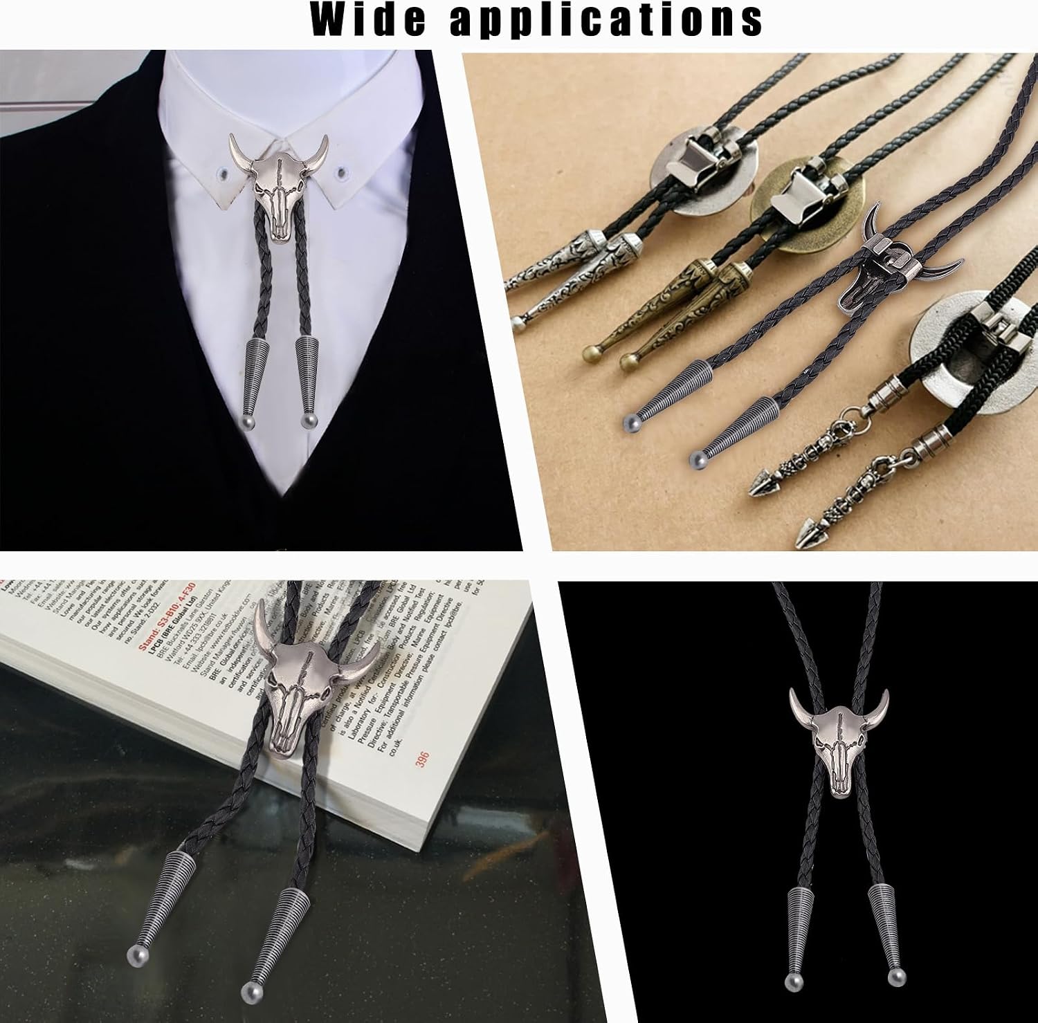 CHGCRAFT 4Pcs 1.2 Inch Bolo Tie Tips Replacement End Caps Metal Accessories Platinum Bolo Tie Tips for Bolo Tie Making