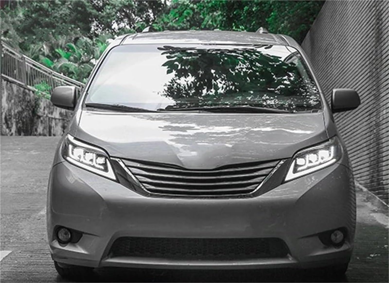 Wivplex Przednie światło przeciwmgielne samochodu Obudowa reflektora samochodowego, dla Toyota, Sienna 2011-2017 2018 reflektory Drl żarówka biksenonowa światła