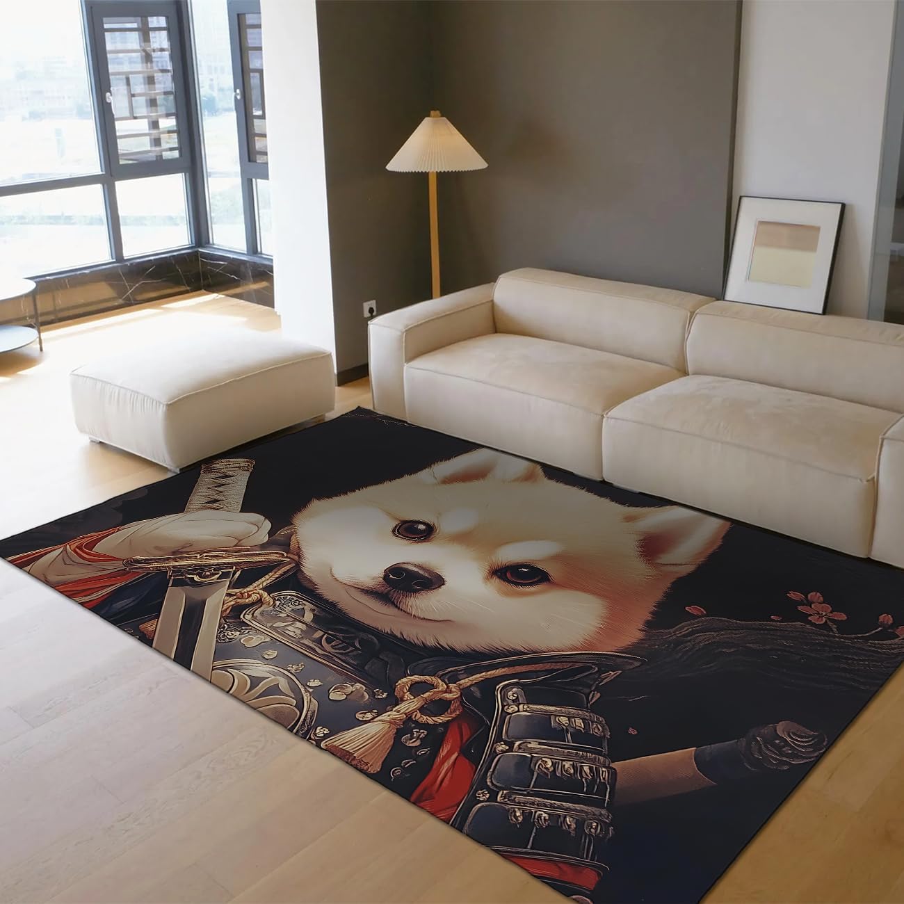 Tapis facile à nettoyer style samouraï 180x240cm mince et pliable pour chambre