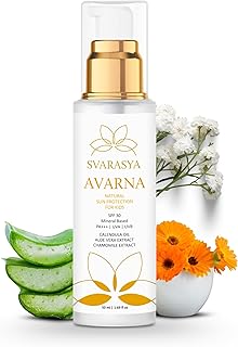 Svarasya Avarna Sunscreen for Kids, 50ml Mineral-Based Kids Sunscreen SPF 30 PA+++, UVA/UVB Protection, Non-Greasy Suncrea...