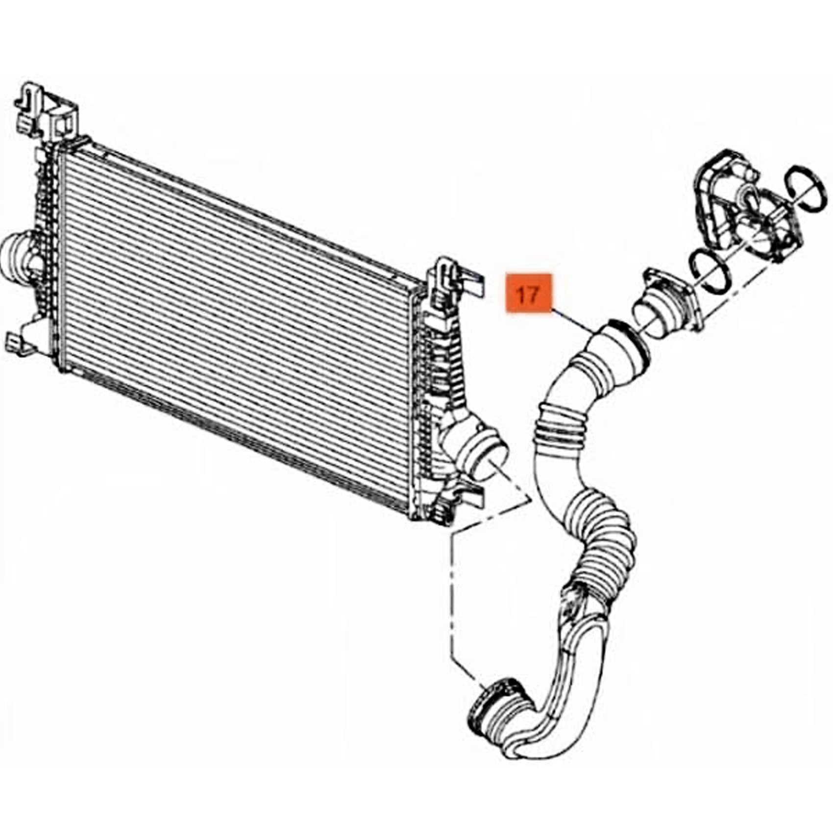OE 13265280 & 1302123 - Tubo intercooler di ricambio compatibile con Opel Astra J 1.7 CDTI Quick Release NBR CR Gomma rinforzata Kevlar