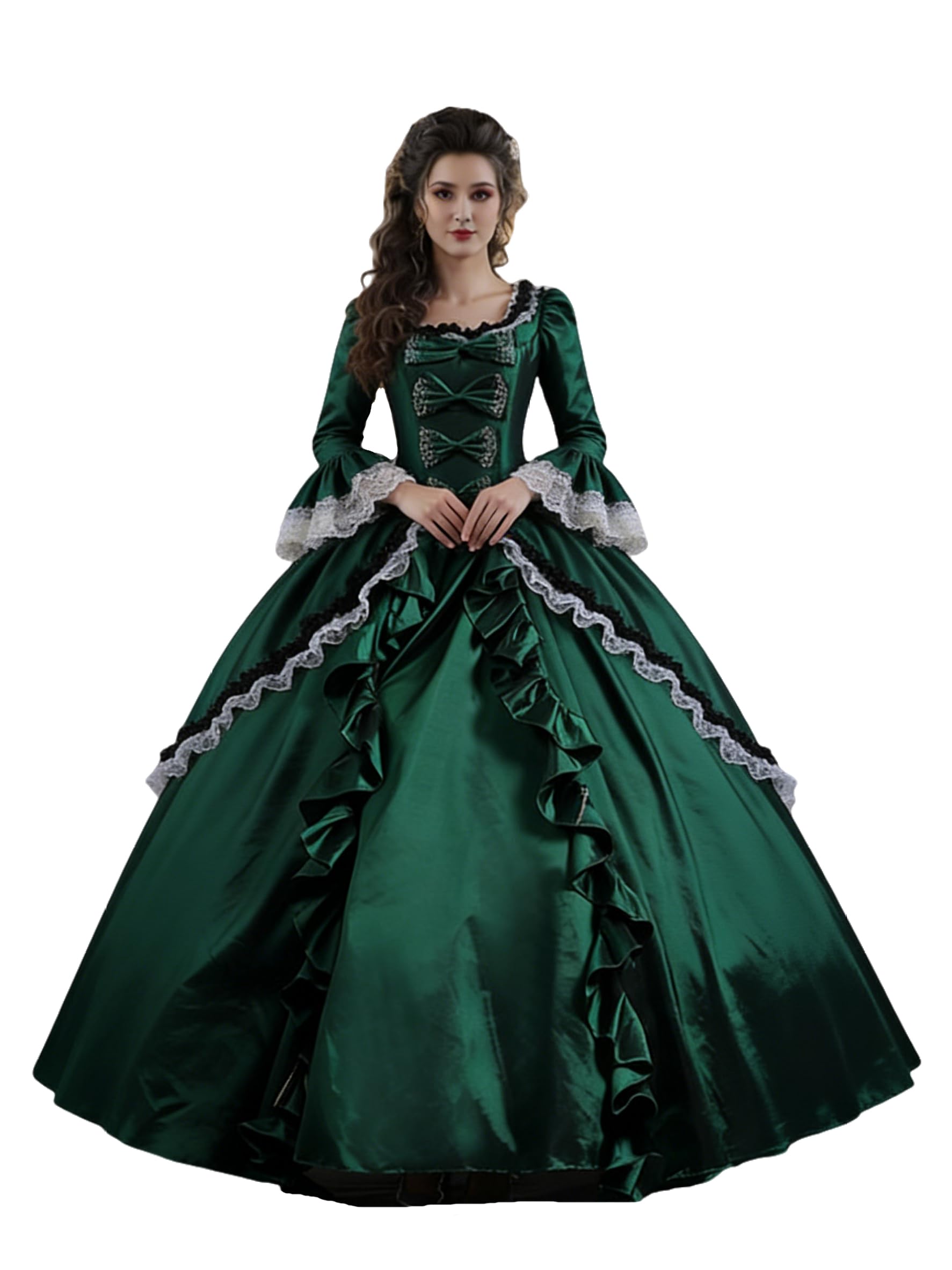 CountryWomen 18th Century Women's Rococo Ball Gown Long Masquerade Dresses