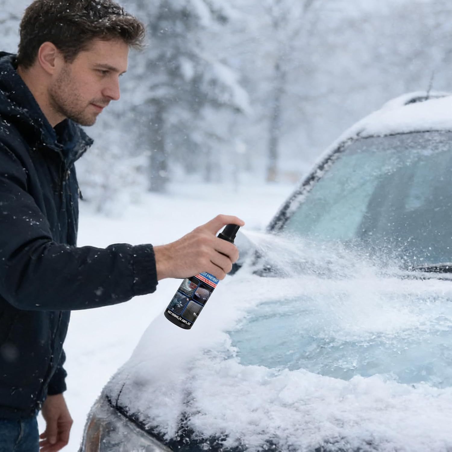 Windshield Deicer Spray - 100ml Fast-Acting Snow Removal Defroster,Car Window Ice Melting Snow Remover,for Winter Drivers Vehicle Truck RV SUV Window Glass