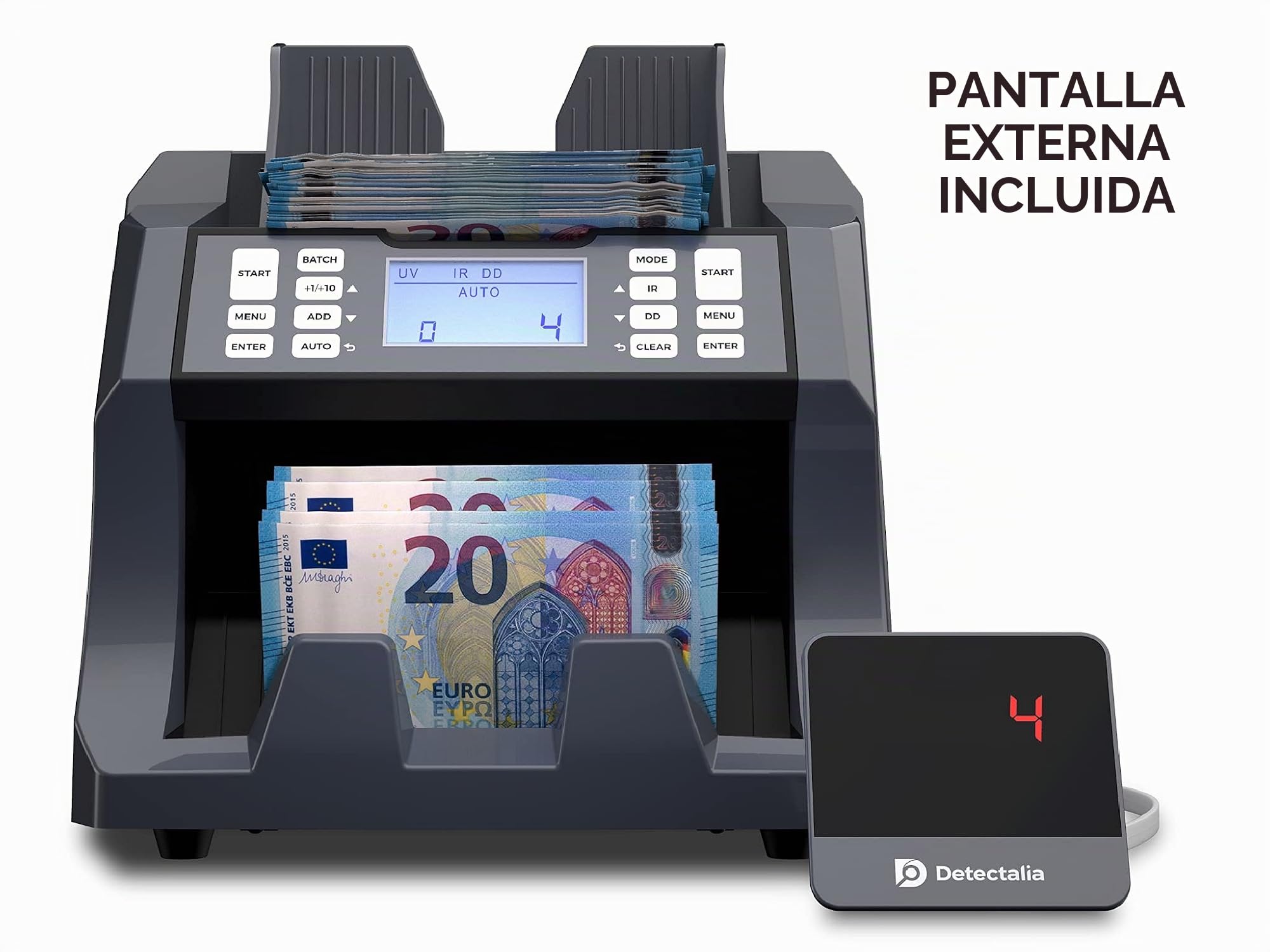 Detectalia V75 - Contador y detector de billetes para cualquier divisa - 27 x 21 x 24 cm