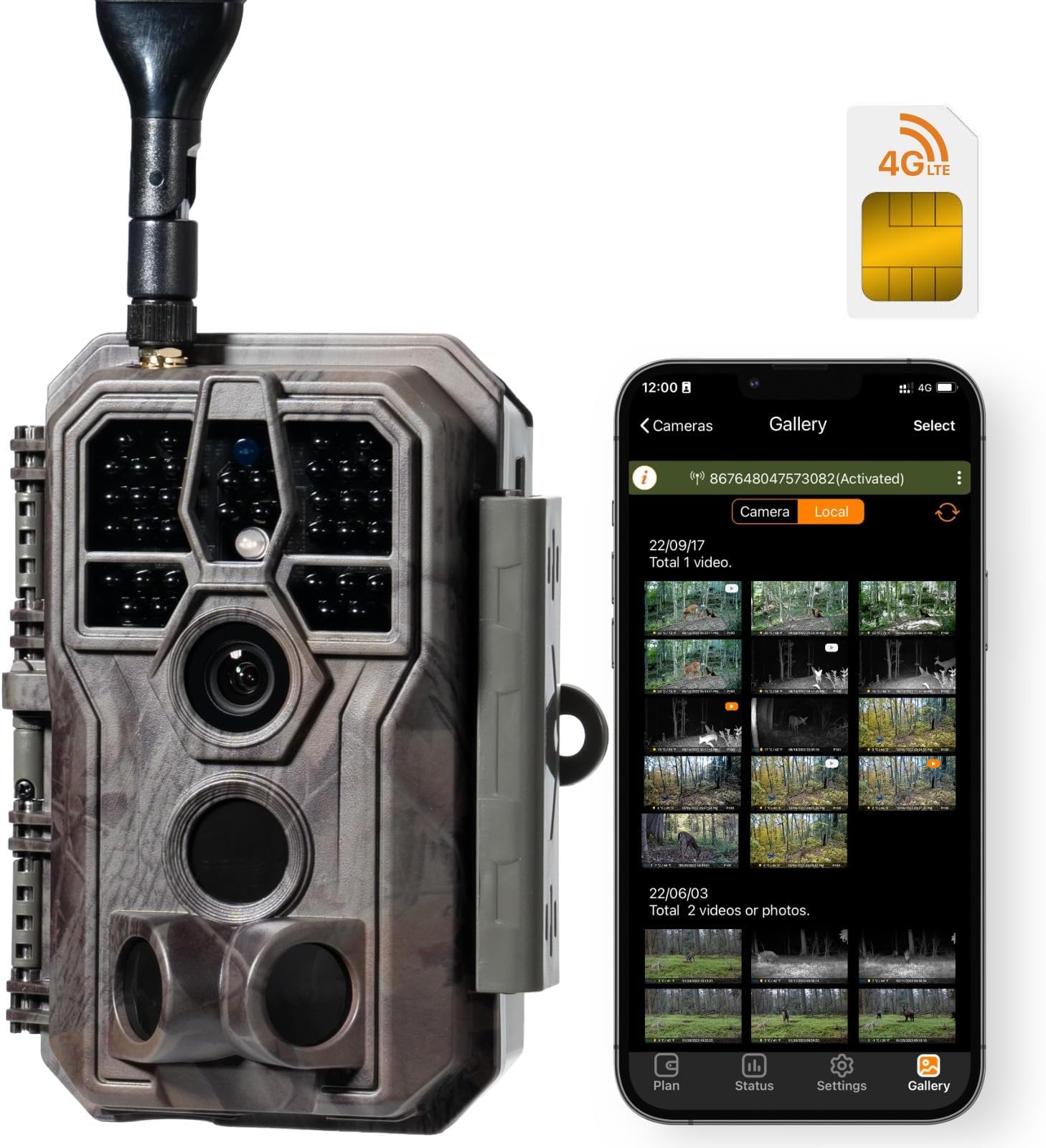 X50S Cellular Trail Camera (Non‑WiFi), Preloaded SIM Card, Shared Data Plan, Camera Sharing, 100ft No-Glow IR, 0.1s Trigger, Motion Detection