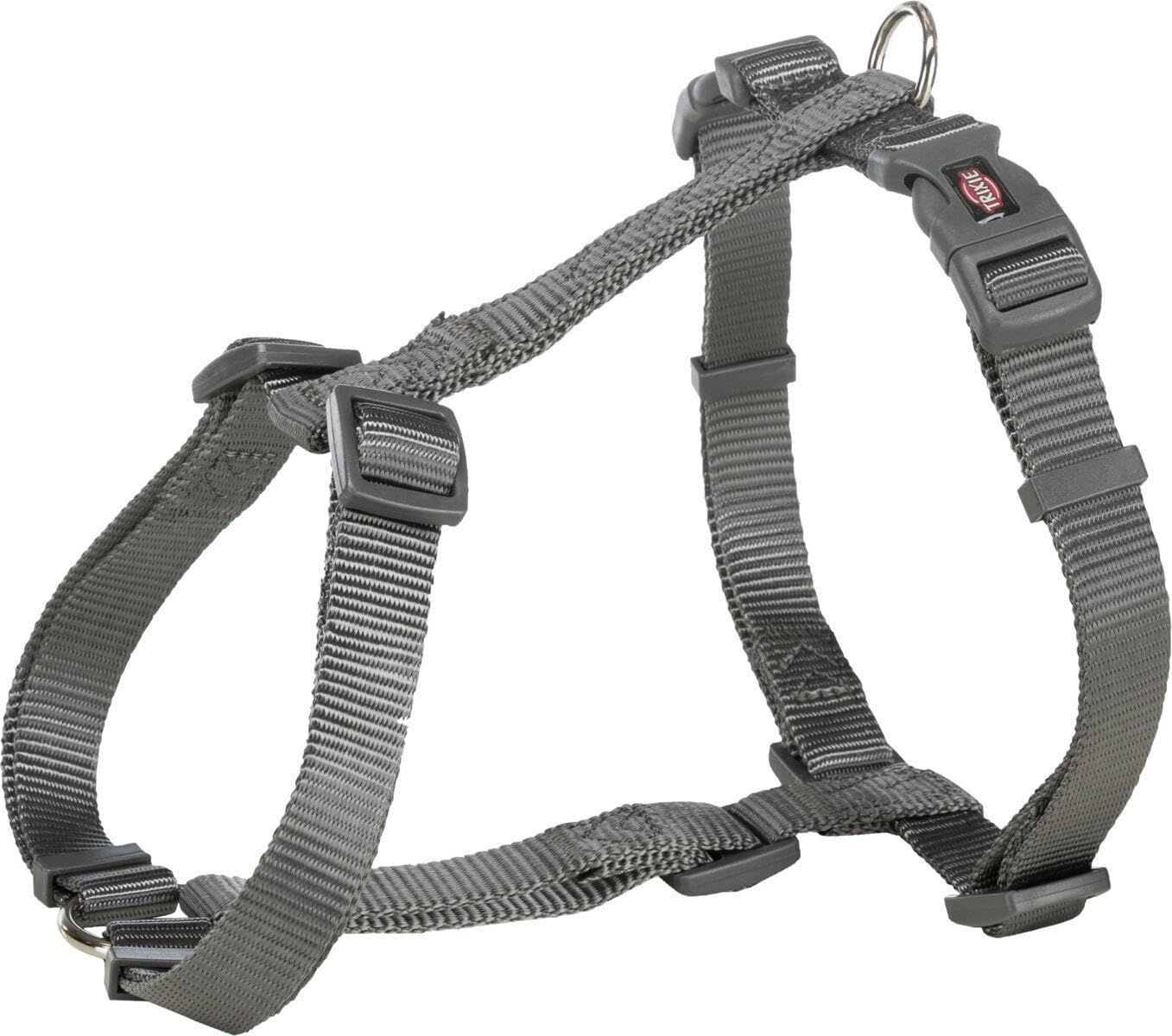TRIXIE Premium H-harness, XS–S: 30–44 cm/10 mm, graphite