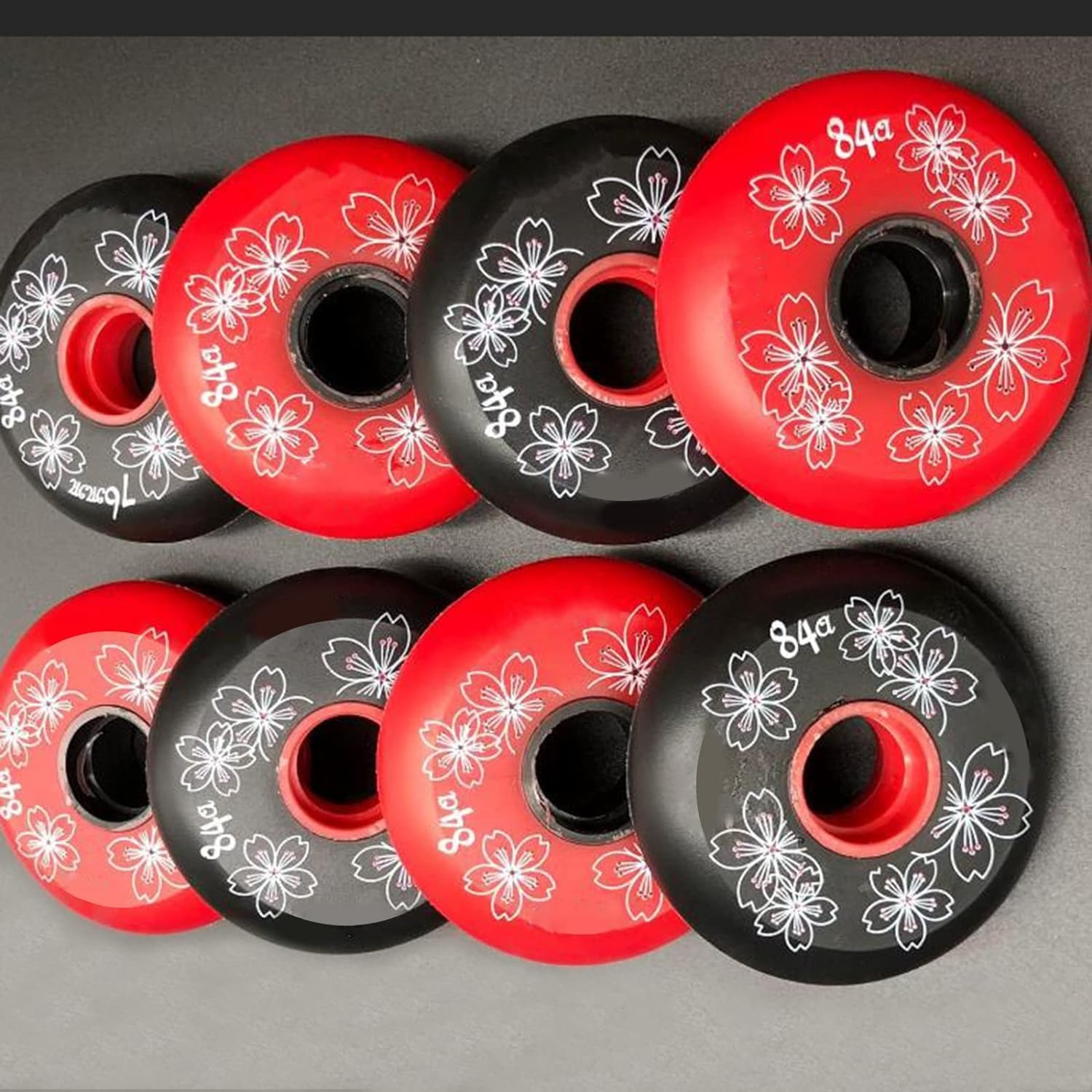 Lot de 8 Roues de Patins à Roues alignées 84A Roues de Rechange pour Patins à Roues alignées 72 mm/76 mm/80 mm pour Patins à Roues alignées pour Femmes et Hommes