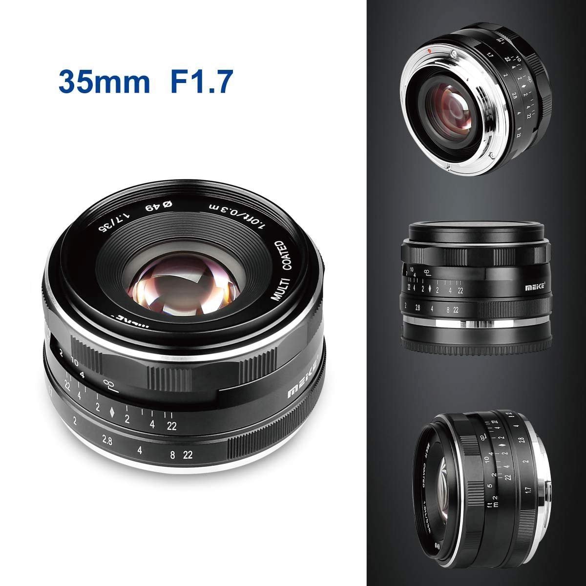 Amazon.co.jp: Meike 35 mm f1.7大口径マニュアルフォーカス固定