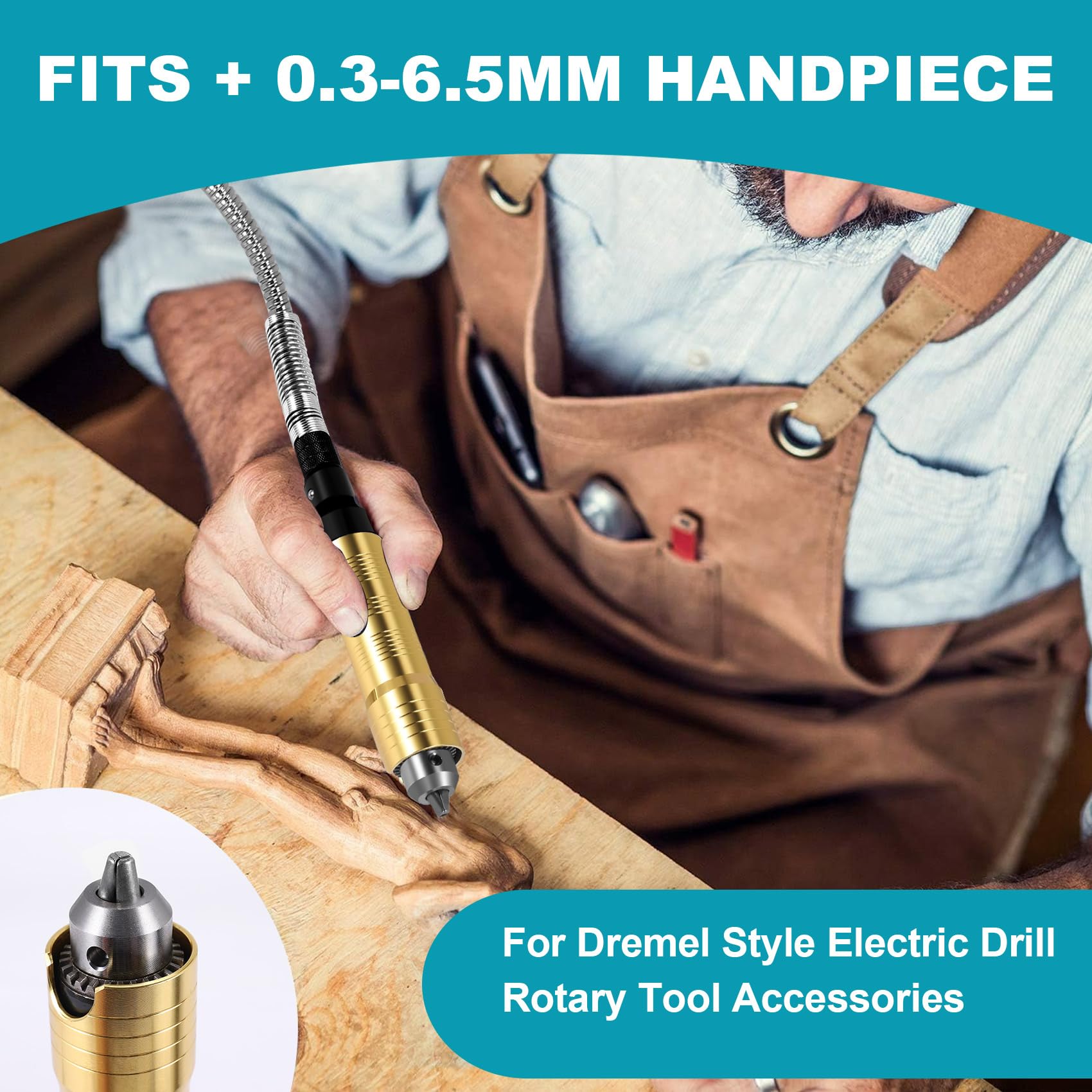Outil de meuleuse rotative - Arbre flexible - Convient + - 0,3-6,5 mm - Pièce à main pour perceuse - Accessoire