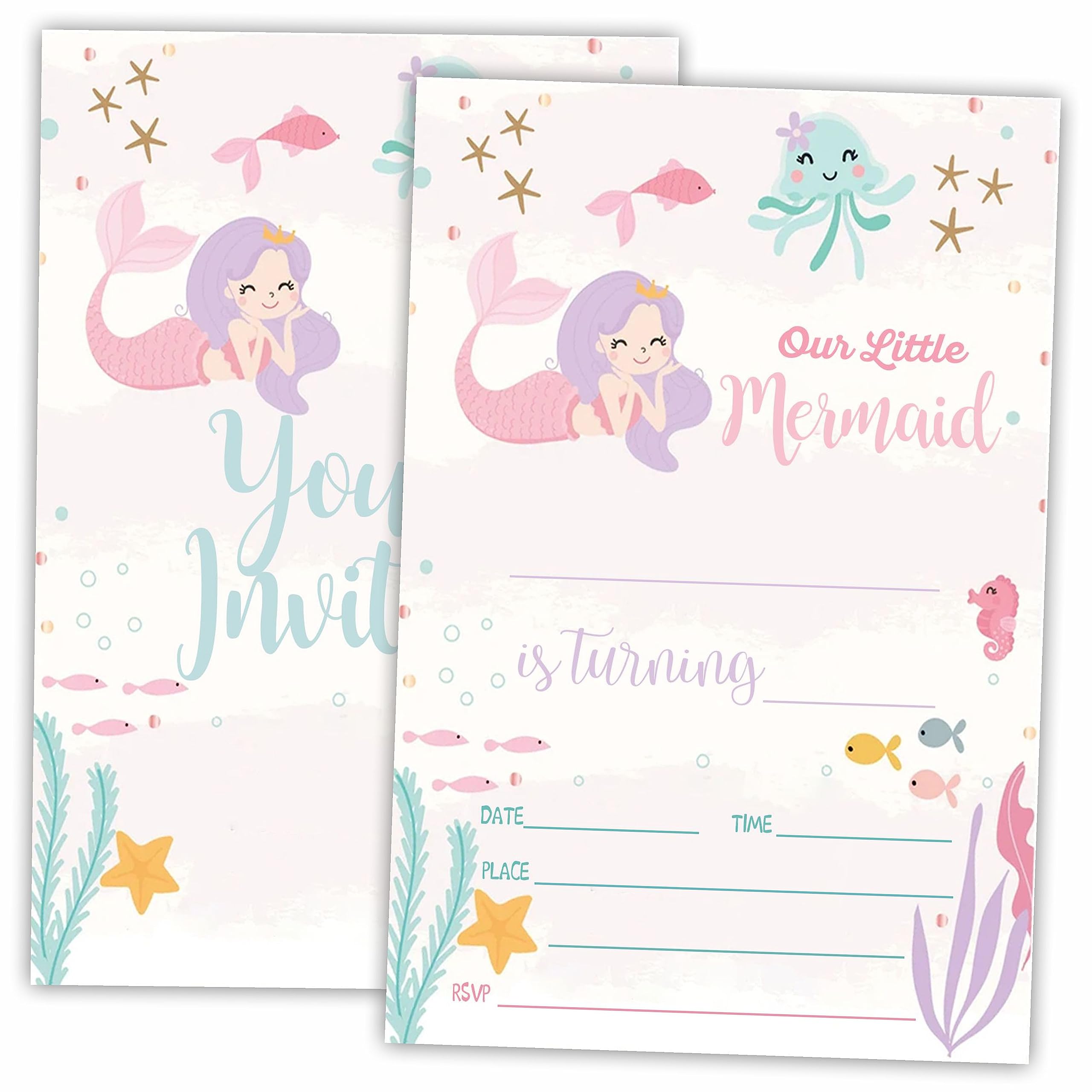 Invitaciones Personalizadas Para Fiesta De Sirena Gratis Tu Tarjeta