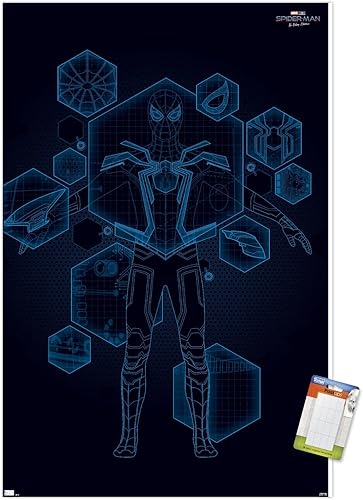 Trends International Marvel Spider-Man No Way Home - Póster de pared tecnológico 14725 x 22375 pulgadas paquete de póster y montaje prémium
