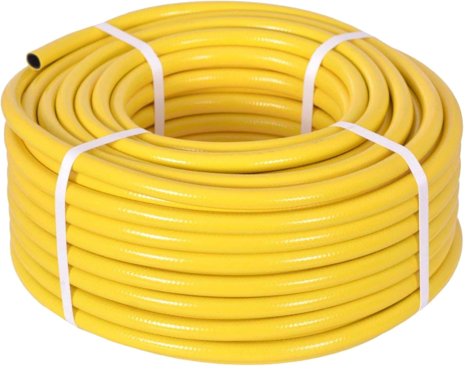 TW Wholesale 50 Metre Yellow Garden Hose Pipe - 50M Reinforced Heavy Duty Anti-Kink Watering Solution Ideal for Watering, Gardening, and Cleaning Tasks
