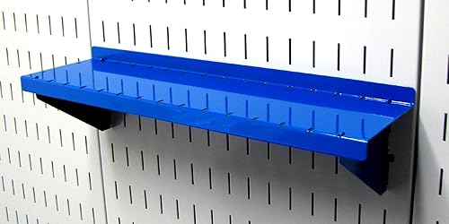 Miniatura 3 de Wall Control Estante de 4 pulgadas de profundidad para ensamblaje de estante y tablero de herramientas ranurado - azul